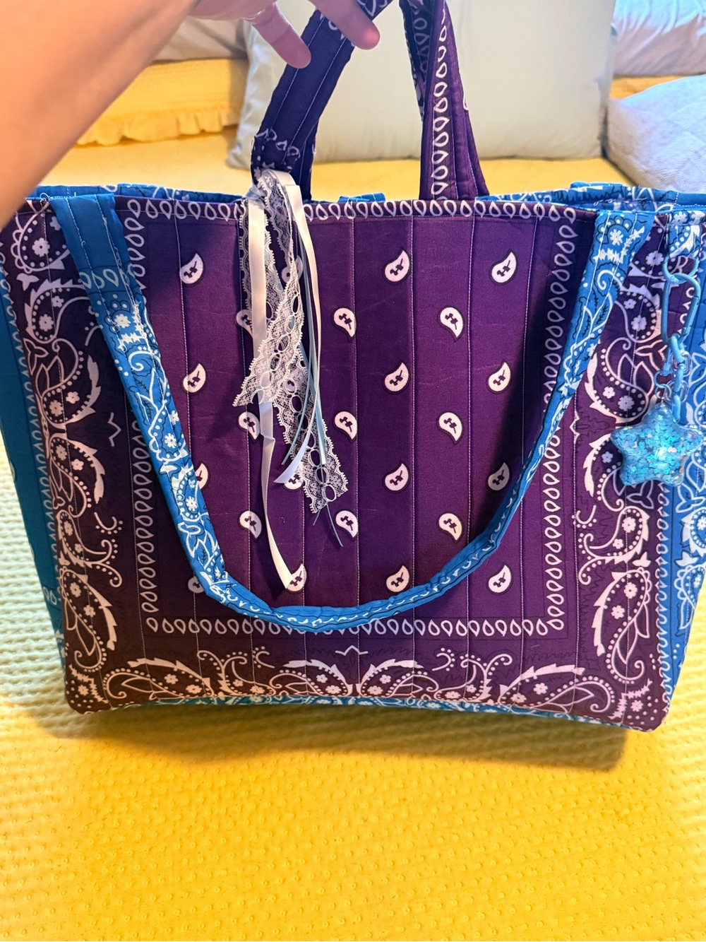 Purple & Blue Bandana Tote Bag - Women's Everyday Carry: you can choose colors